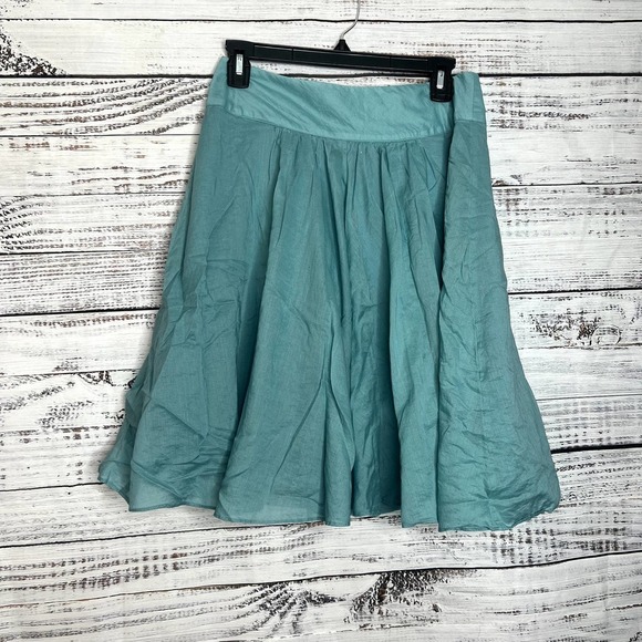 Talbots A Line Full Knee Length Teal Skirts Women's Cotton 2P - Picture 1 of 3